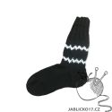 Ponožky černé s šedým vypleteným vzorem