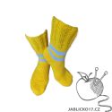 Ponožky kanárkově žlutá, šedý pruh