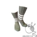 Ponožky šedé, bílé pruhy