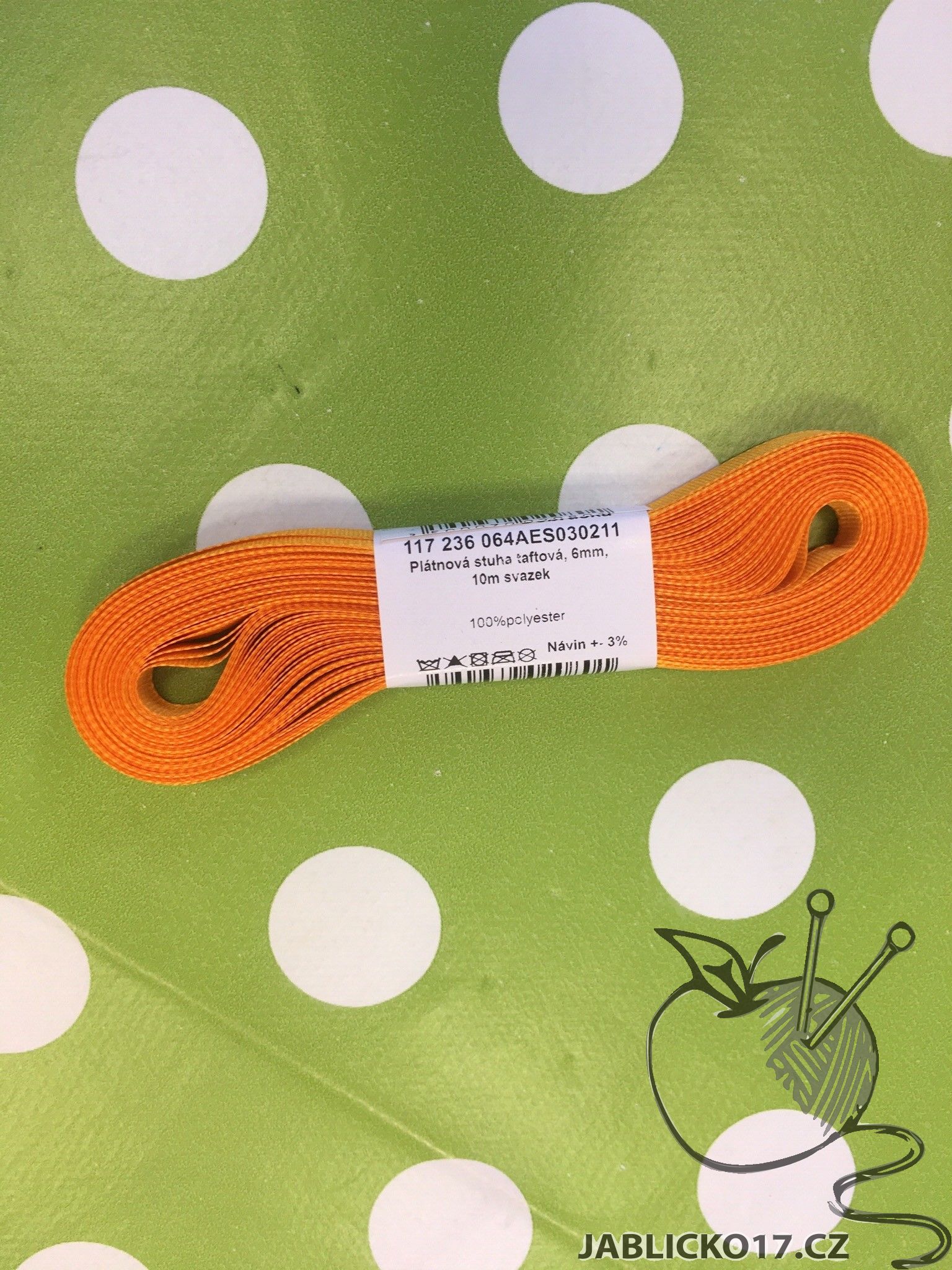 Taftová stuha oranžová 6mm